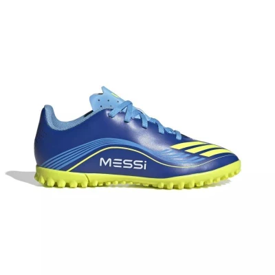 Adidas F50 Messi Club Jr TF team royal blue/solar yellow/semi blue burst chlapecké fotbalové kopačky turfy