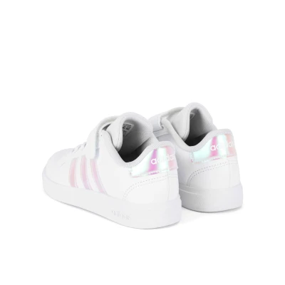 Adidas Grand Court 2.0 K cloud white/iridescent/cloud white dívčí rekreační obuv