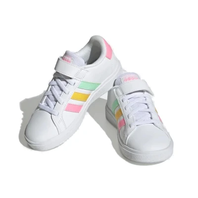 Adidas Grand Court cloud white/pulse mint/beam pink dívčí tenisky