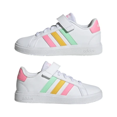 Adidas Grand Court cloud white/pulse mint/beam pink dívčí tenisky