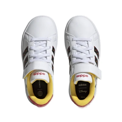 Adidas Grand Court Mickey cloud white/core black/better scarlet dětské tenisky