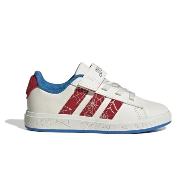 Adidas Grand Court Spider Man K cloud white/pure ruby/bright blue chlapecké tenisky