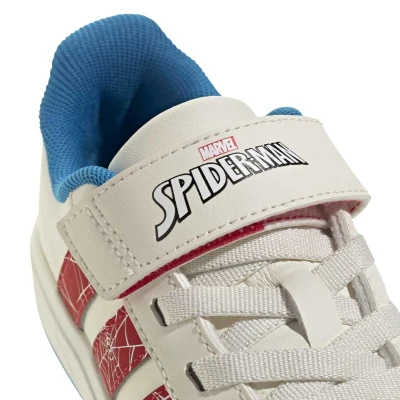 Adidas Grand Court Spider Man K cloud white/pure ruby/bright blue chlapecké tenisky