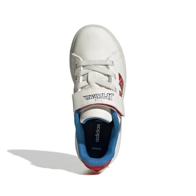 Adidas Grand Court Spider Man K cloud white/pure ruby/bright blue chlapecké tenisky