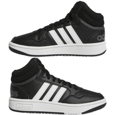 Adidas Hoops Mid 3.0 K core black/cloud white/grey six chlapecké tenisky
