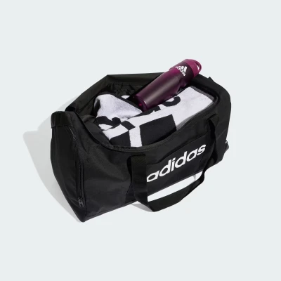 Adidas LINEAR DUFFEL M BLACK/BLACK/WHITE cestovní taška