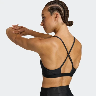 Adidas LS AOP BRA BLACK dámská sportovní podprsenka