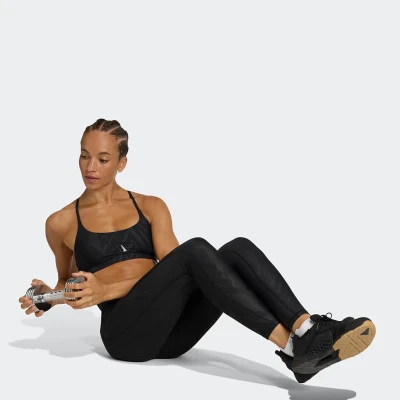 Adidas LS AOP BRA BLACK dámská sportovní podprsenka