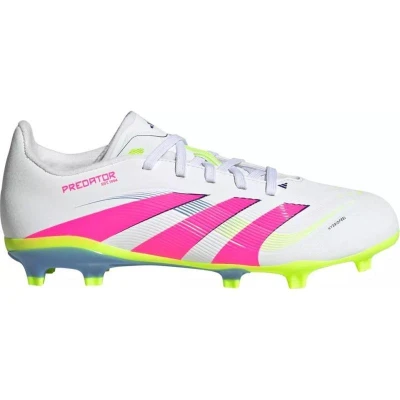 Adidas Predator League Jr FG/MG cloud white/lucid pink/lucid lemon chlapecké fotbalové kopačky