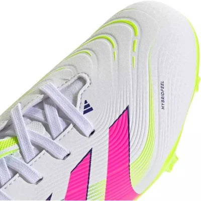 Adidas Predator League Jr FG/MG cloud white/lucid pink/lucid lemon chlapecké fotbalové kopačky