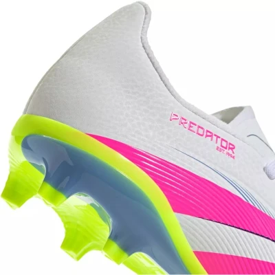 Adidas Predator League Jr FG/MG cloud white/lucid pink/lucid lemon chlapecké fotbalové kopačky