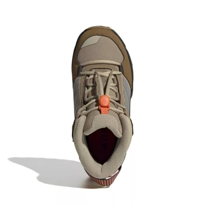 Adidas Terrex AX4R ClimaWarm+ Jr cardboard/matte silver/semi impact orange chlapecké kotníkové zimní boty