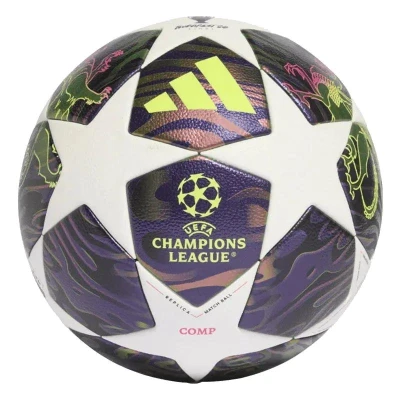 Adidas UCL COM F DPURPL/WHITE/SYELLO fotbalový míč