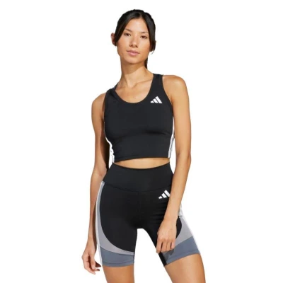 Adidas WE 3S CROP TANK BLACK/WHITE dámské tílko