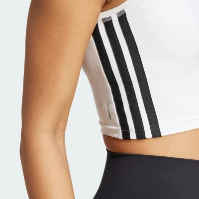 Adidas WE 3S CROP TANK WHITE/BLACK dámské tílko