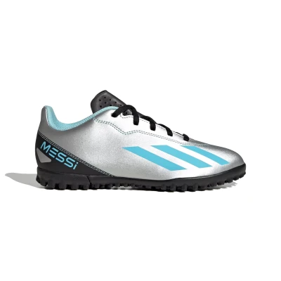 Adidas X CRAZYFAST MESSI 4 SILVMT/BLIBLU/CBLACK_IE4068_tf juniorské fotbalové kopačky