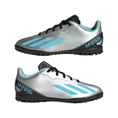 Adidas X CRAZYFAST MESSI 4 SILVMT/BLIBLU/CBLACK_IE4068_tf juniorské fotbalové kopačky