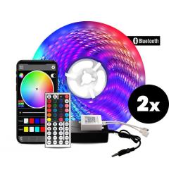 Aga 2x Bluetooth RGB LED pásek 5movladačzdroj (VÝPRODEJ) Aga 2x Bluetooth RGB LED pásek 5movladačzdroj (VÝPRODEJ)