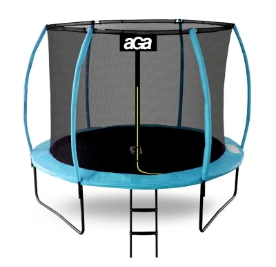 Aga SPORT EXCLUSIVE Trampolína 250 cm světle modrá + ochranná síť + žebřík