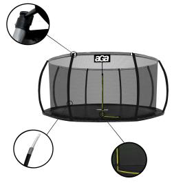 Aga SPORT EXCLUSIVE Trampolína 366 cm Černá + ochranná síť + žebřík