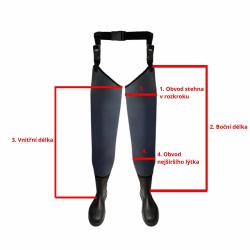 Agama Neoprénové brodiace nohavice 6,5 mm do pása s popruhmi