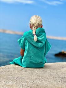 Agama Pončo COTTON PREMIUM KID pro děti POUZE aqua (VÝPRODEJ)