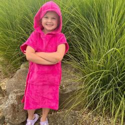 Agama Pončo COTTON PREMIUM KID pro děti POUZE růžová (VÝPRODEJ)