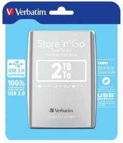 VERBATIM Storen Go 2,5" 2TB USB 3.0 stříbrný VERBATIM Storen Go 2,5" 2TB USB 3.0 stříbrný