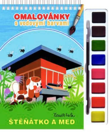 Akim Omalovánky set s barvami a štětcem Štěňátko a med Akim Omalovánky set s barvami a štětcem Štěňátko a med