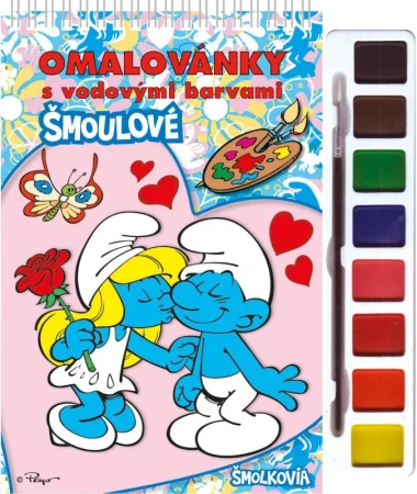 Akim Omalovánky Šmoulové omalovánky s vodovými barvami a štětcem Akim Omalovánky Šmoulové omalovánky s vodovými barvami a štětcem