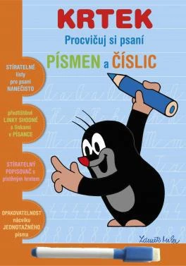 Akim Psaní písmen a číslic Krtek (Krteček) stíratelný sešit s popisovačem 2 Akim Psaní písmen a číslic Krtek (Krteček) stíratelný sešit s popisovačem 2