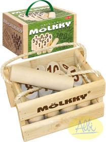 Albi DŘEVO Hra kuželky venkovní dřevěné Molkky original