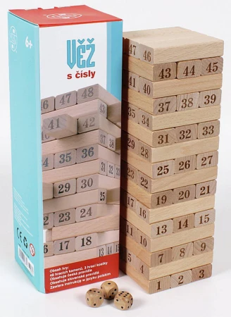 Albi DŘEVO HRA Věž jenga s čísly (společenská hra)