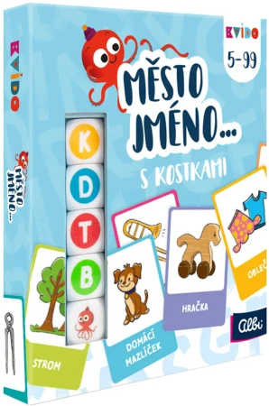 Albi HRA Město, jméno s kostkami Kvído (společenská hra)