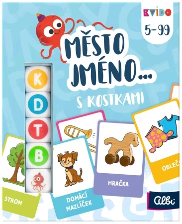 Albi HRA Město, jméno s kostkami Kvído (společenská hra)