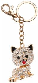 Albi Klíčenka kočička zlatá kovový přívěsek na klíče s karabinkou