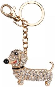 Albi Klíčenka pes jezevčík kovový přívěsek na klíče s karabinkou