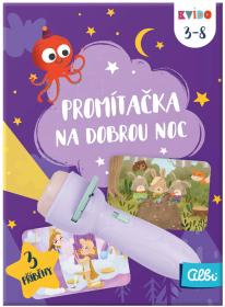 Albi Kvído Promítačka fialová svítilna projektor na baterie Světlo