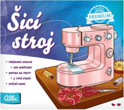 Albi Šicí stroj dětský růžový elektrický premium na adaptér s doplňky LED Světlo