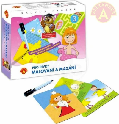 Alexander Hra Malování a mazání pro dívky naučný kreativní set v krabici Alexander Hra Malování a mazání pro dívky naučný kreativní set v krabici