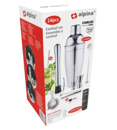 Alpina Barmanská sada shaker nerez ocel 14 ks