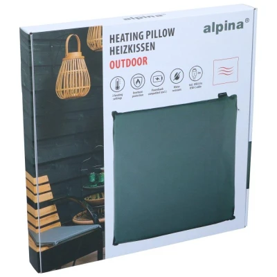 Alpina Elektrický vyhrievaný podsedák vonkajší USB 45 x 45 cm tmavosivá