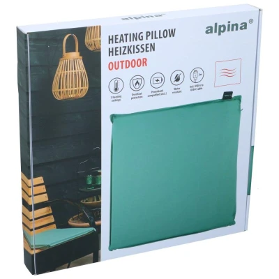 Alpina Elektrický vyhřívaný podsedák venkovní USB 45 x 45 cm zelená Alpina Elektrický vyhřívaný podsedák venkovní USB 45 x 45 cm zelená