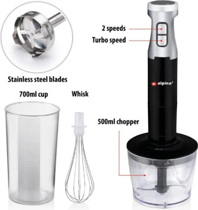 Alpina Tyčový mixér sada 4v1 nerez ocel 1000W