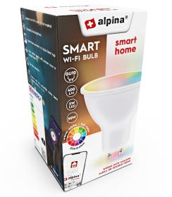 Alpina Chytrá žárovka LED RGB WIFI bílá + barevná GU10 Alpina Chytrá žárovka LED RGB WIFI bílá + barevná GU10