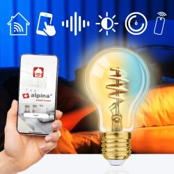 Alpina Chytrá žárovka LED WIFI bílá stmívatelná E27 360LM