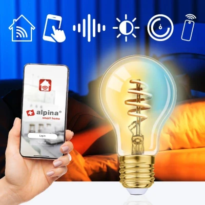 Alpina Chytrá žárovka LED WIFI bílá stmívatelná E27 360LM