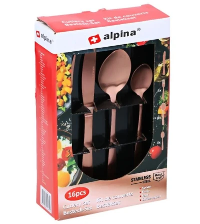 Alpina Sada příborů nerez ocel 16 ks měděná
