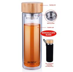 Alpina Skleněná láhev termoska borosilikátové sklo 450 ml