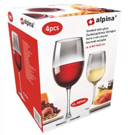 Alpina Sklenice na víno - kouřová 465ml 4ks
